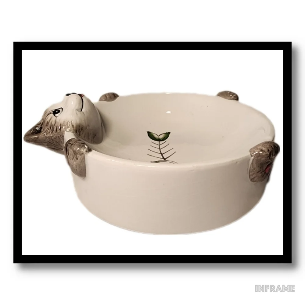 3D Ceramic Cat Dish
